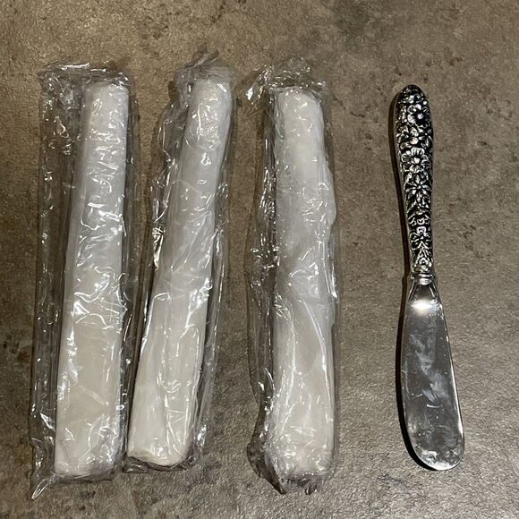 American Silversmith Collection Godinger 4 Canape Butter Knife Silverplate - Picture 4 of 10